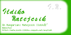 ildiko matejcsik business card